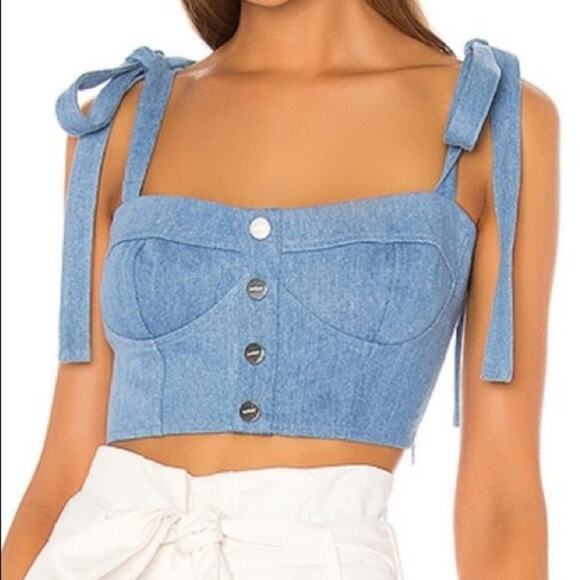 Capulet Hayley Bustier Tie Strap Crop Top Size XS - Picture 1 of 16